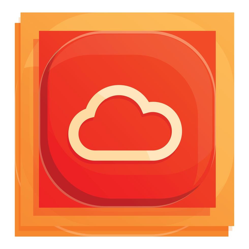 Cloud button interface icon, cartoon style vector