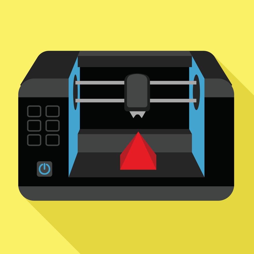 icono de impresora 3d, estilo plano vector