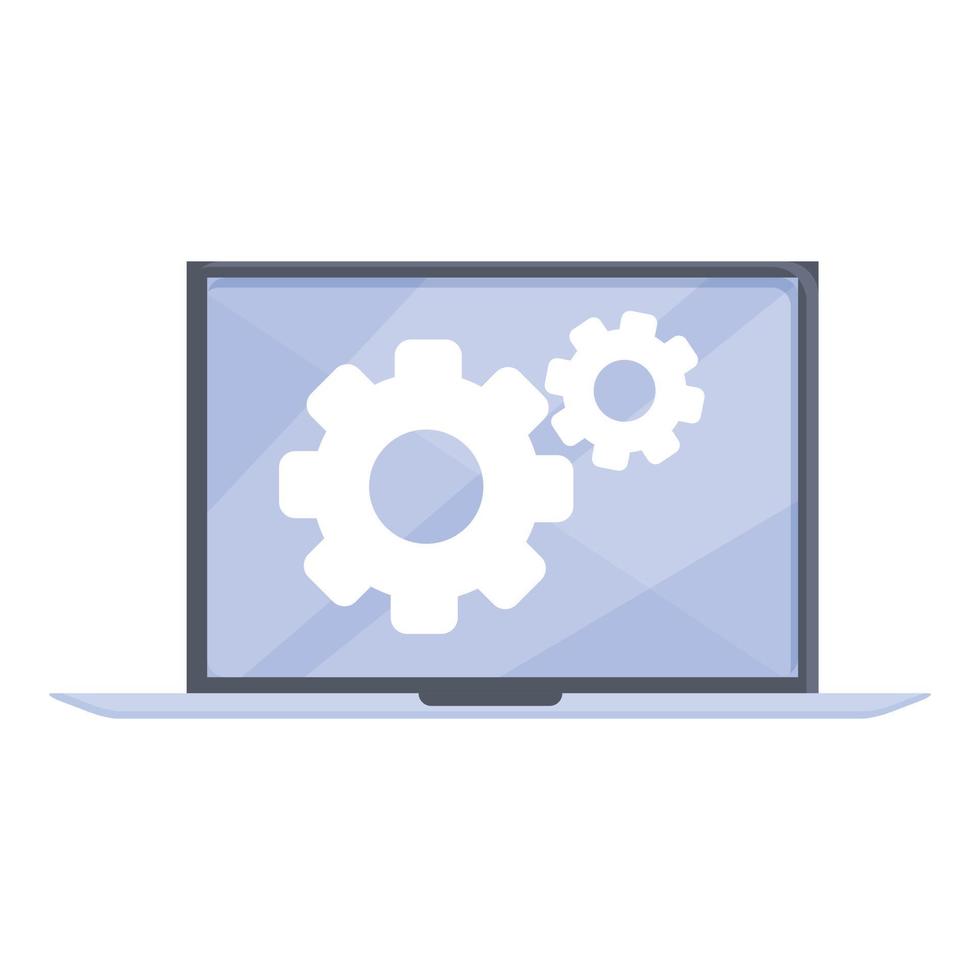 Update laptop repair icon, cartoon style vector