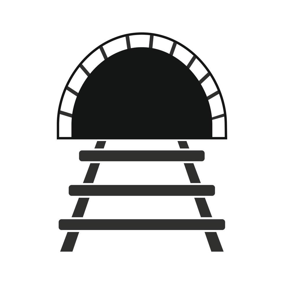 Railway tunnel icon vector