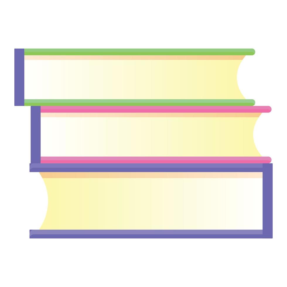 School books stack icon, cartoon style vector