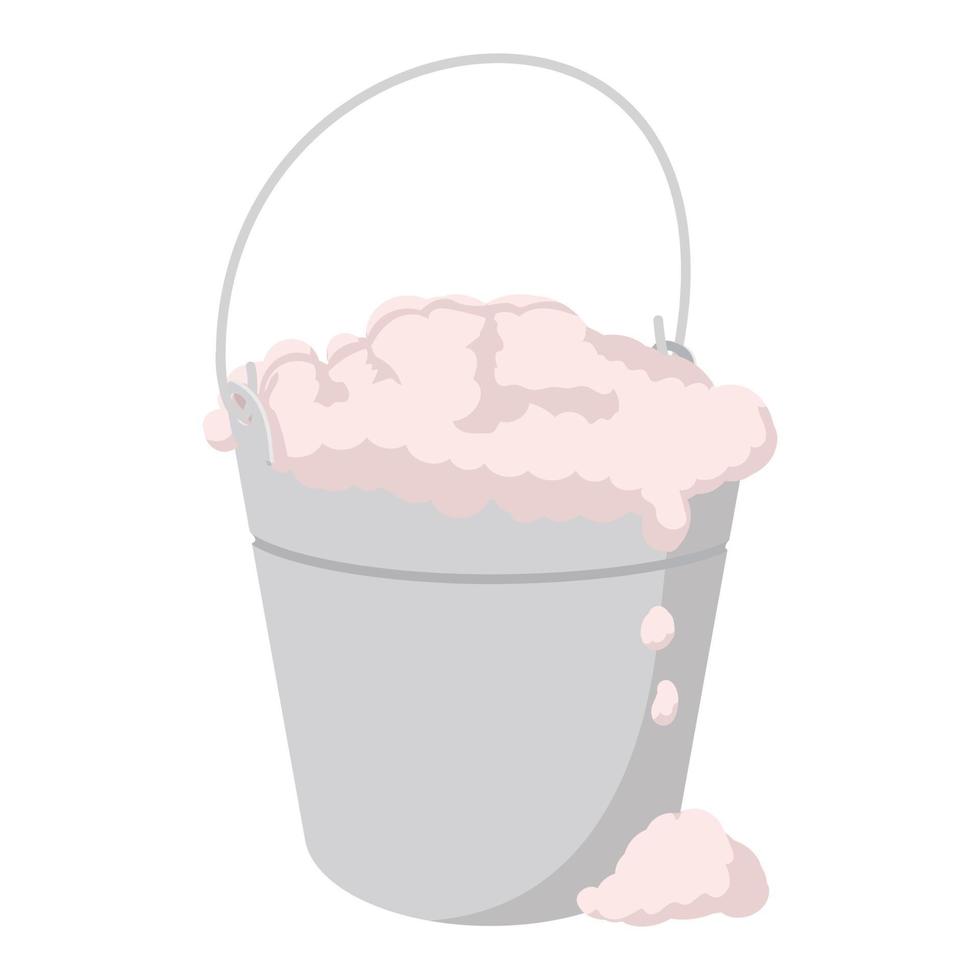 Bucket with foamy water cartoon icon vector