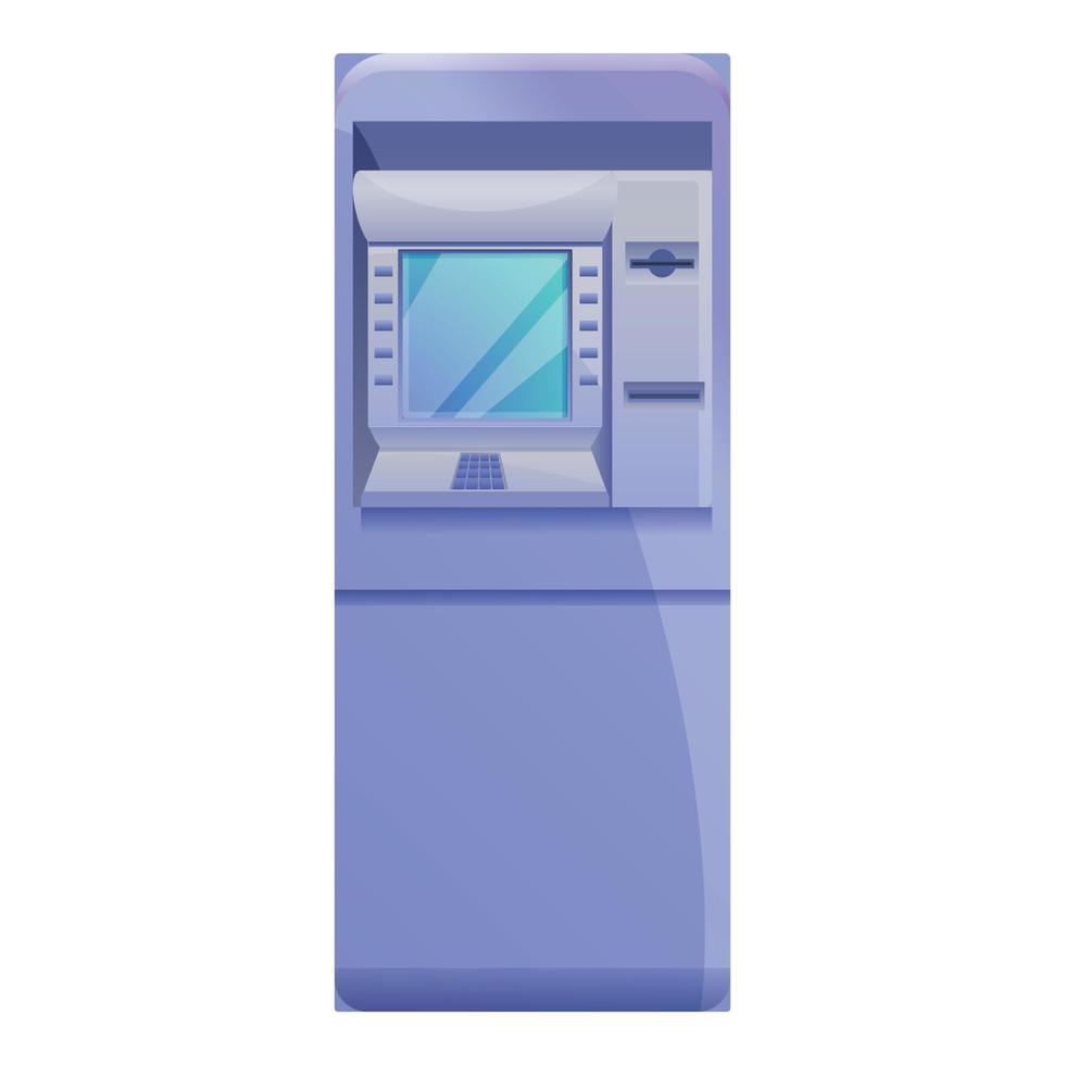 icono de máquina atm servidor, estilo de dibujos animados vector