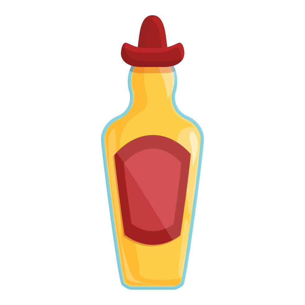 Tequila bottle icon cartoon vector. Glass shot vector