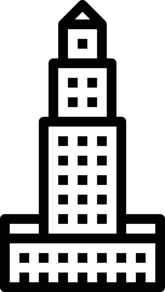 tower hotel skyscraper town building - outline icon vector