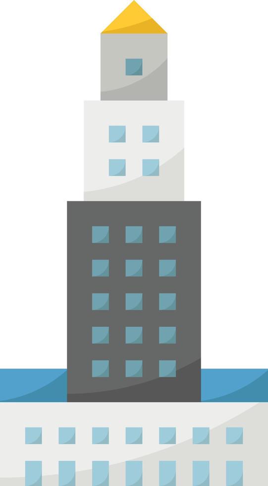 tower hotel skyscraper town building - flat icon vector