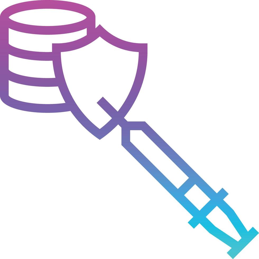 desarrollo de software de protección de inyección sql - icono de gradiente vector