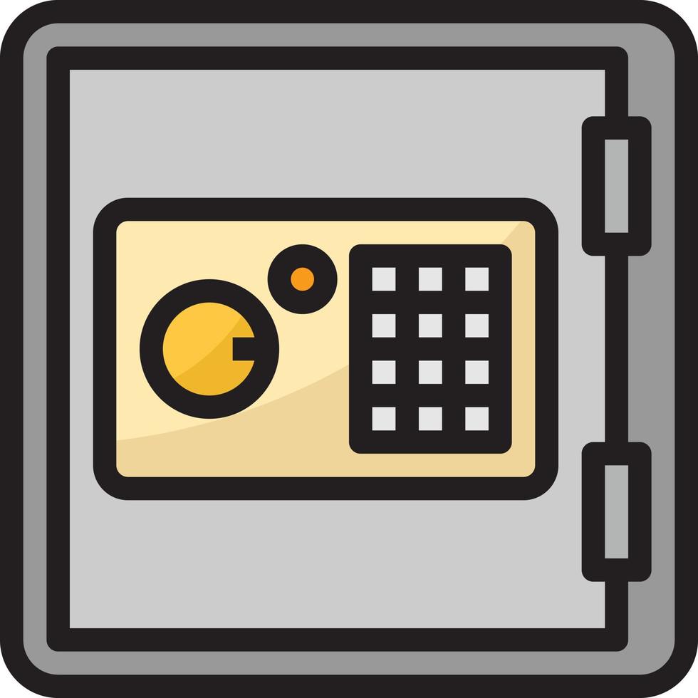 safe box deposit confidential security banking - filled outline icon vector