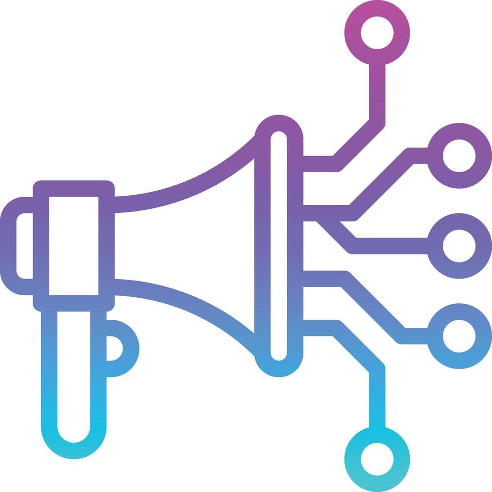 marketing promotion ai artificial intelligence - gradient icon vector