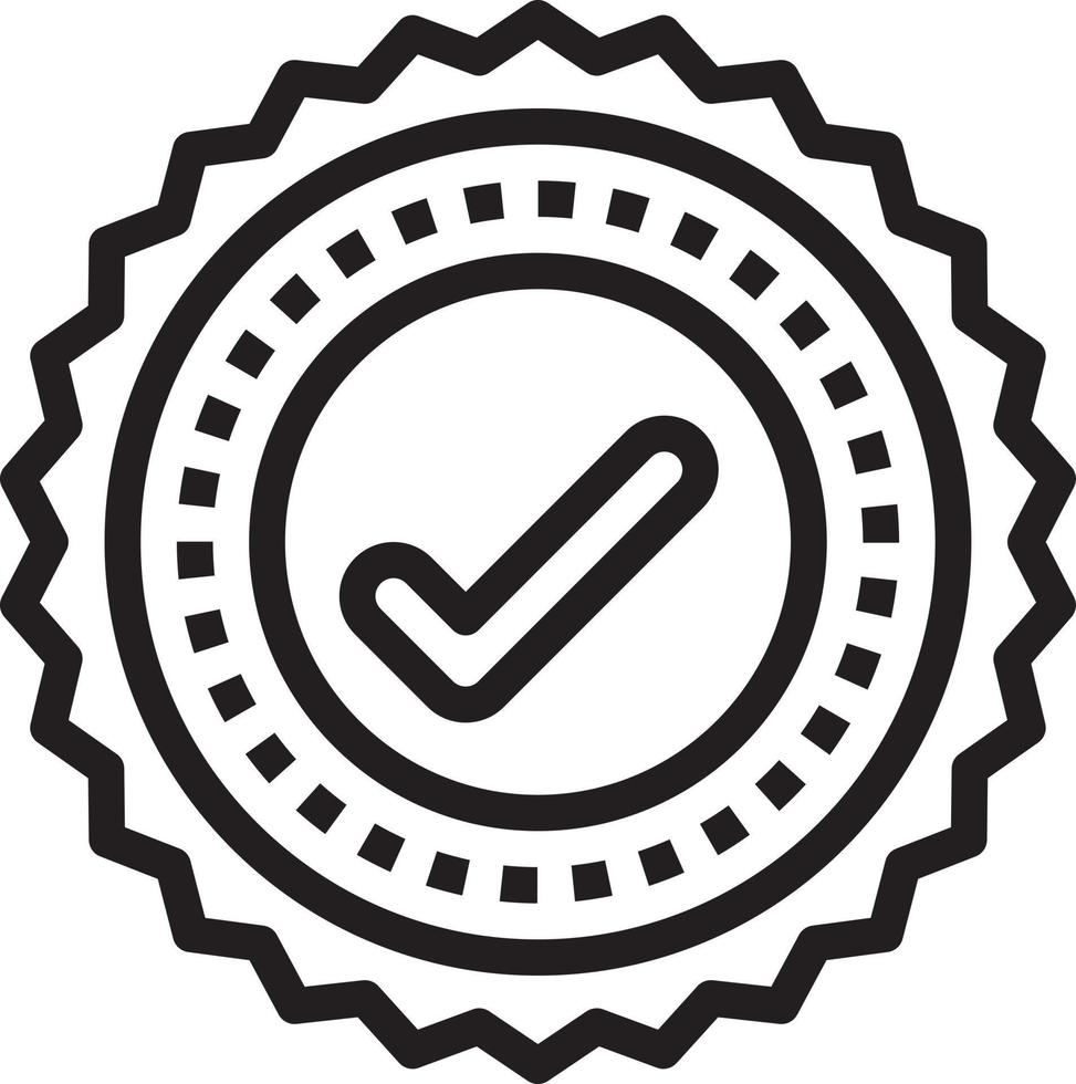 approval stamp document badge banking - outline icon vector