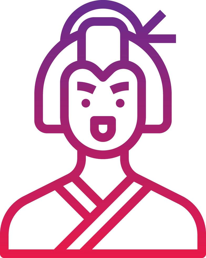 geisha girl woman avatar japan - gradient icon vector