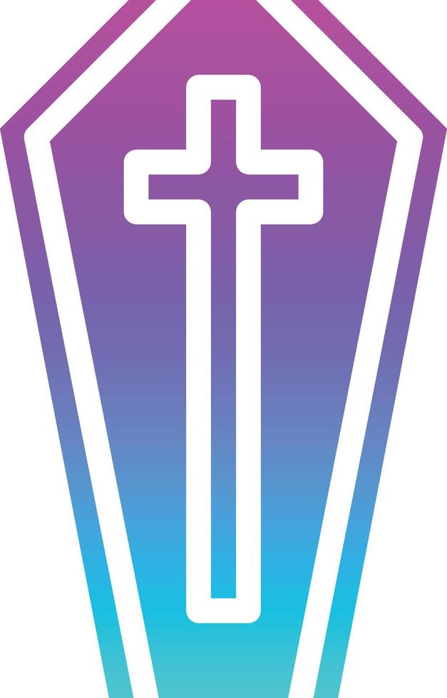 coffin corpse vampire tomb halloween - solid gradient icon vector