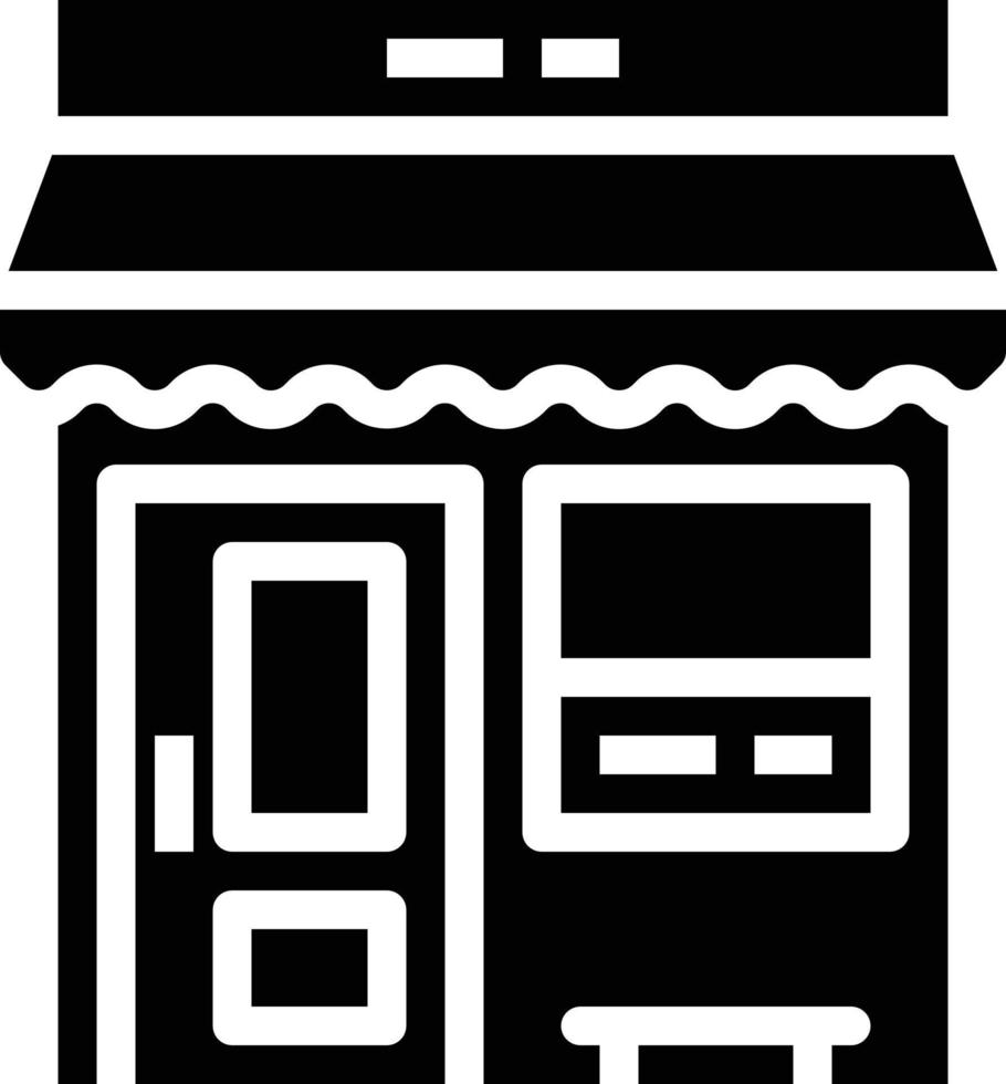 cafe shop coffee front - solid icon vector