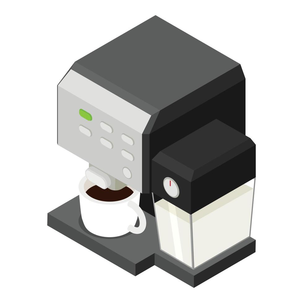 icono de máquina de café de oficina, estilo isométrico vector