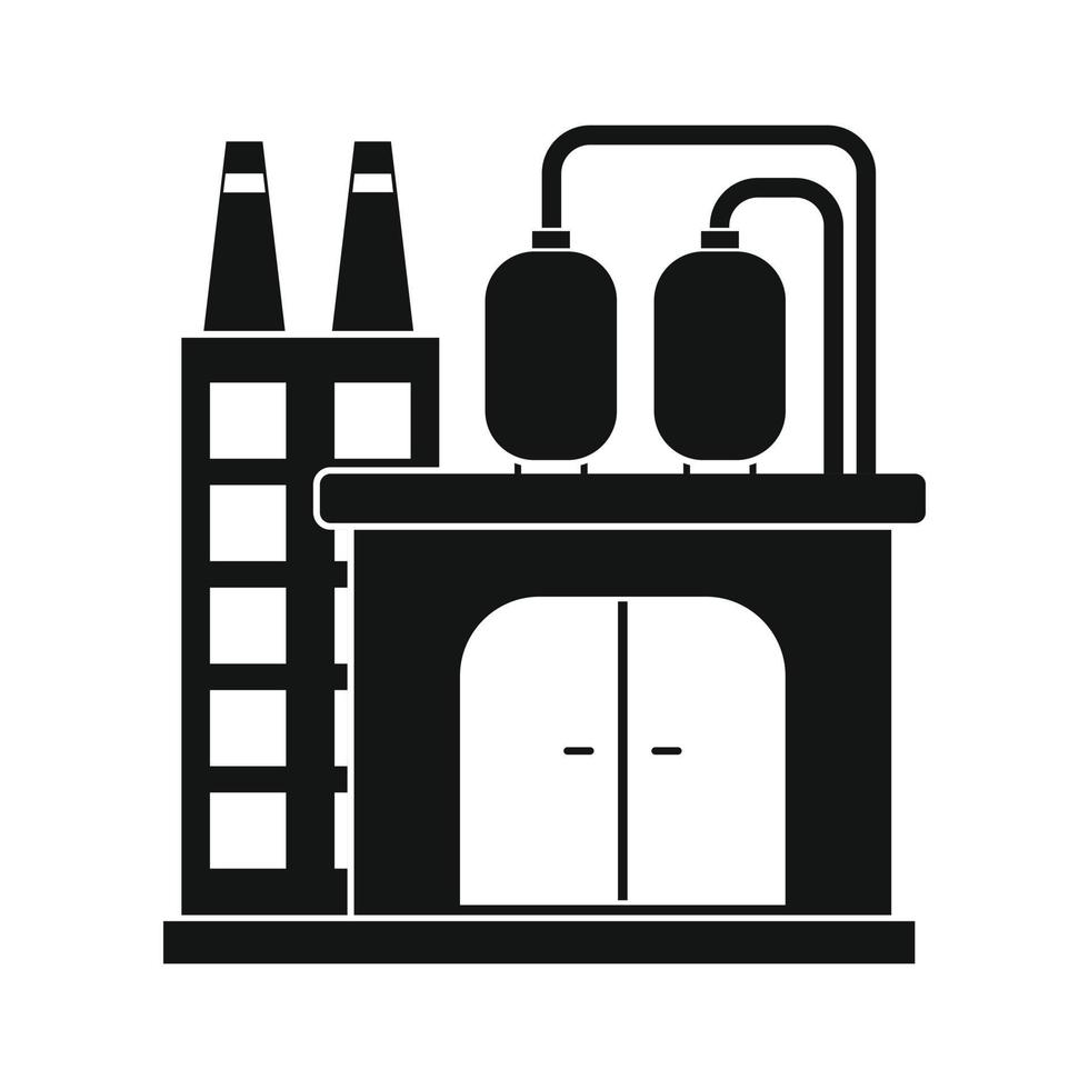 icono de refinería de petróleo o planta química vector