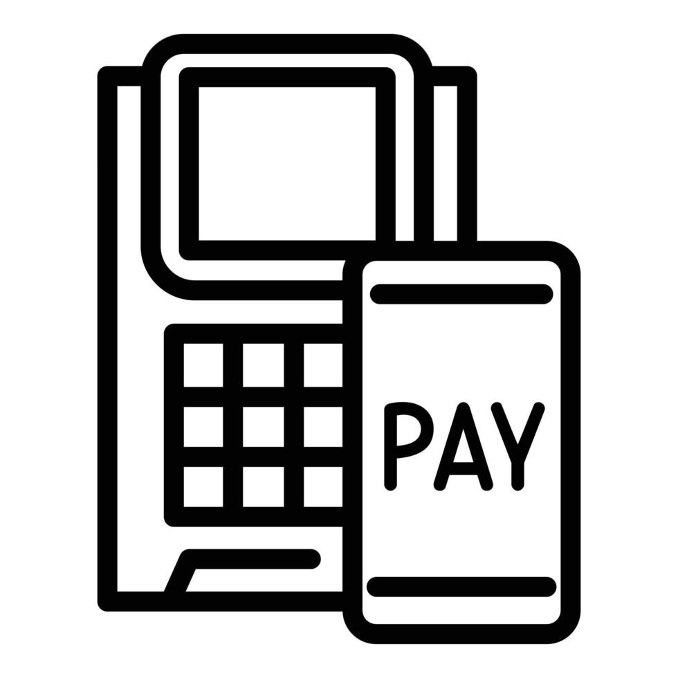 Online pay icon, outline style vector