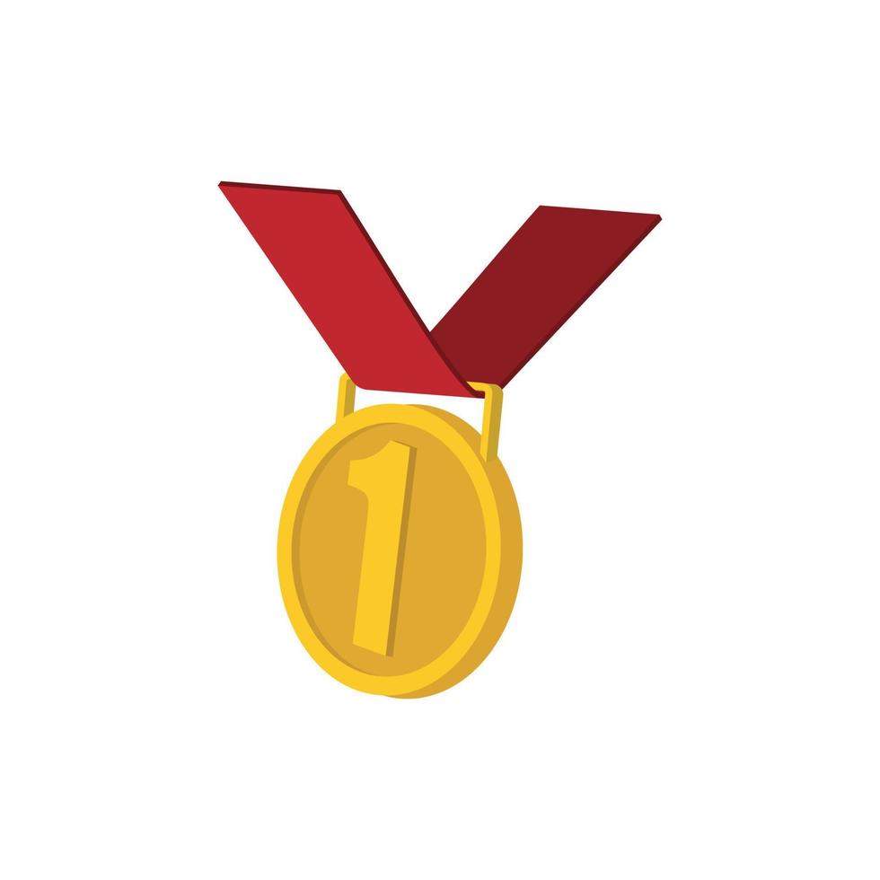 Golden medal cartoon icon vector