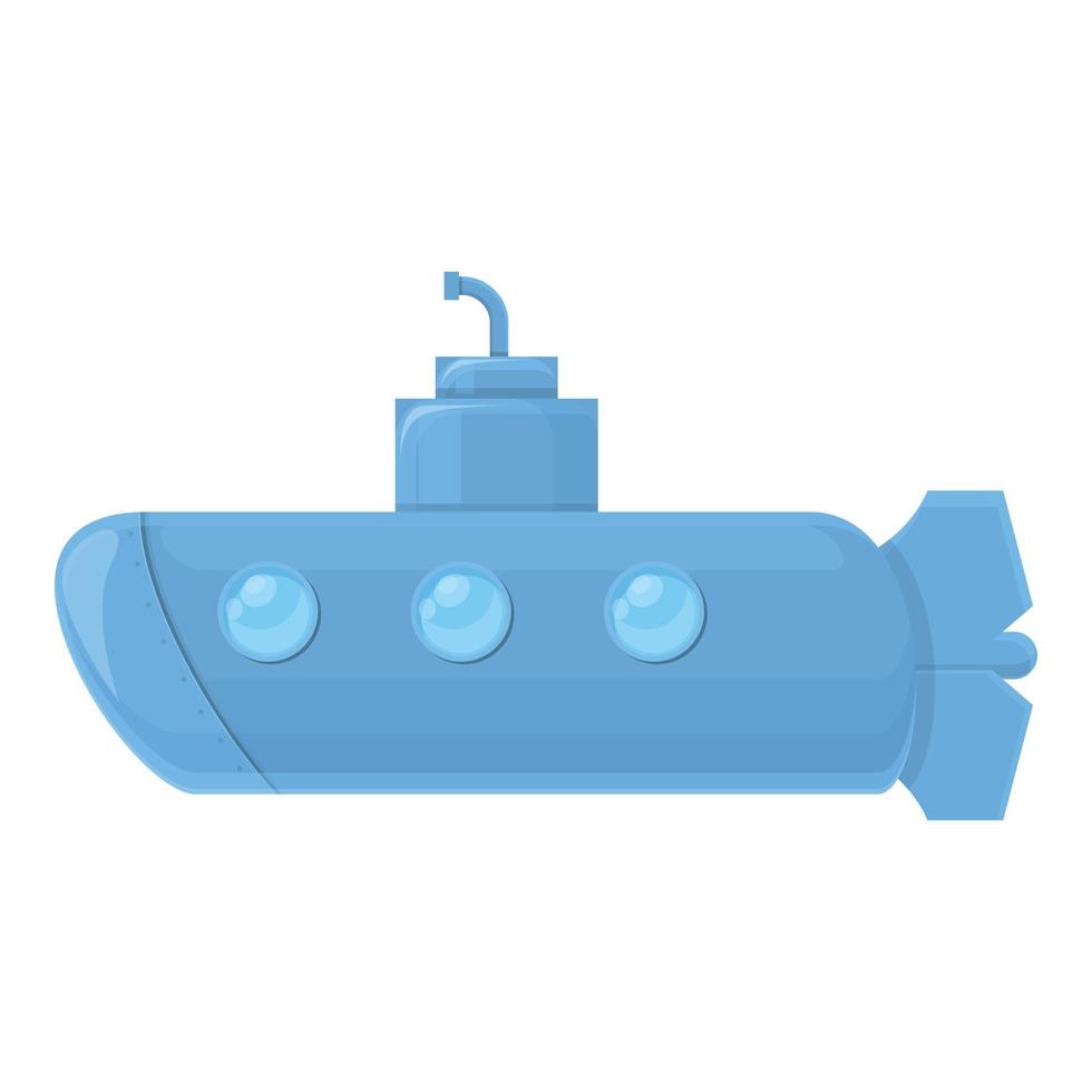 icono de submarino de barco, estilo de dibujos animados vector