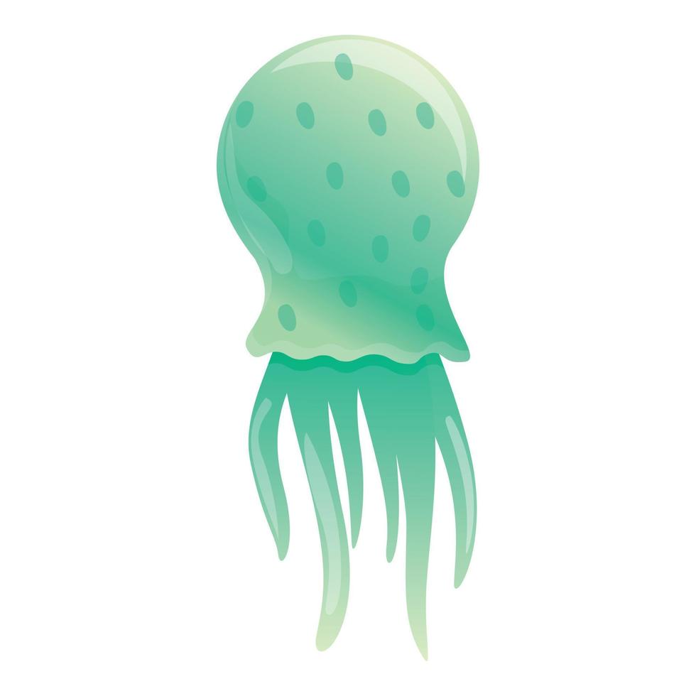 icono de medusa habitante, estilo de dibujos animados vector