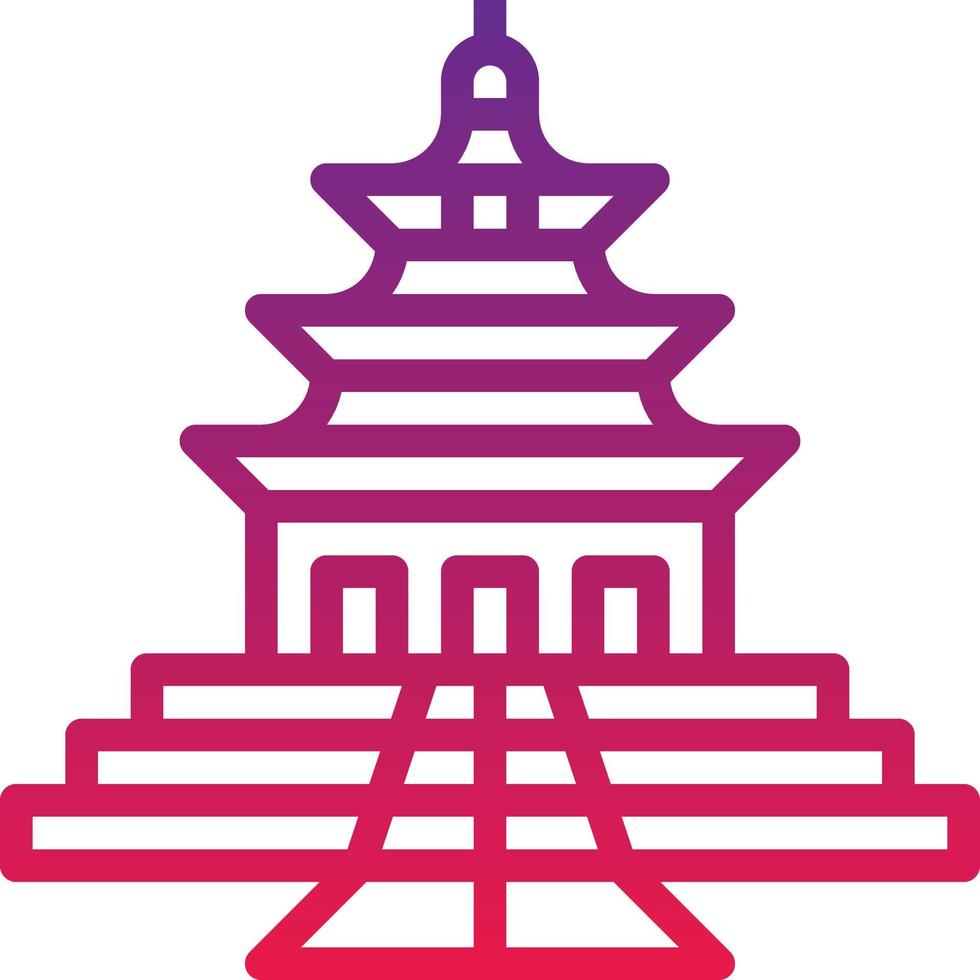 temple of heaven temple chinese religious travel - gradient icon vector