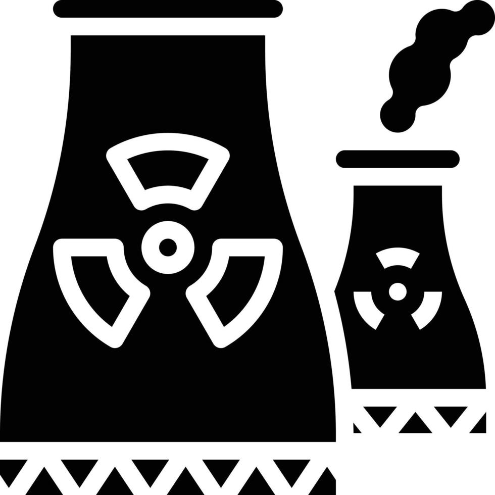 nuclear power energy plant ecology - solid icon vector