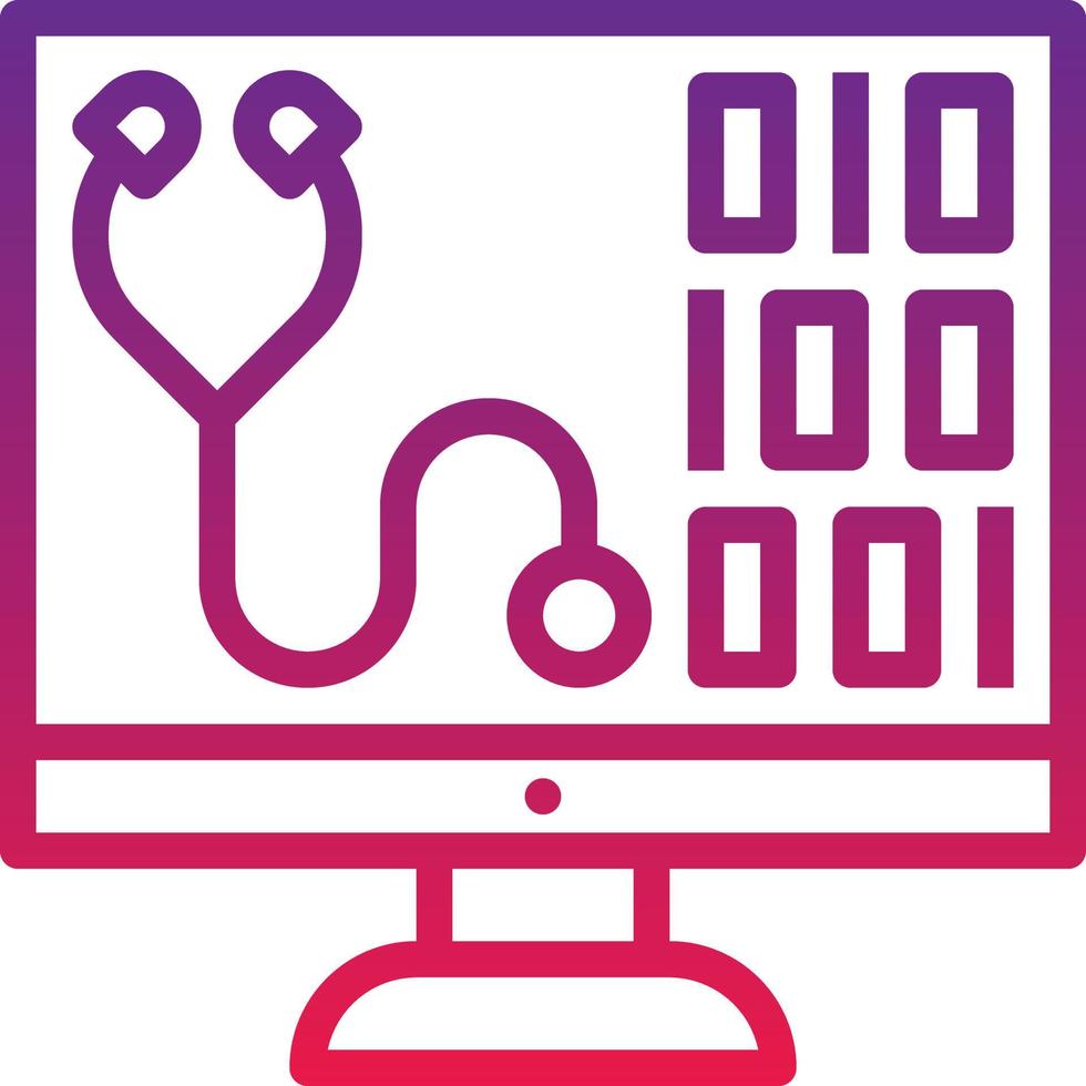 health care computer ai artificial intelligence - gradient icon vector