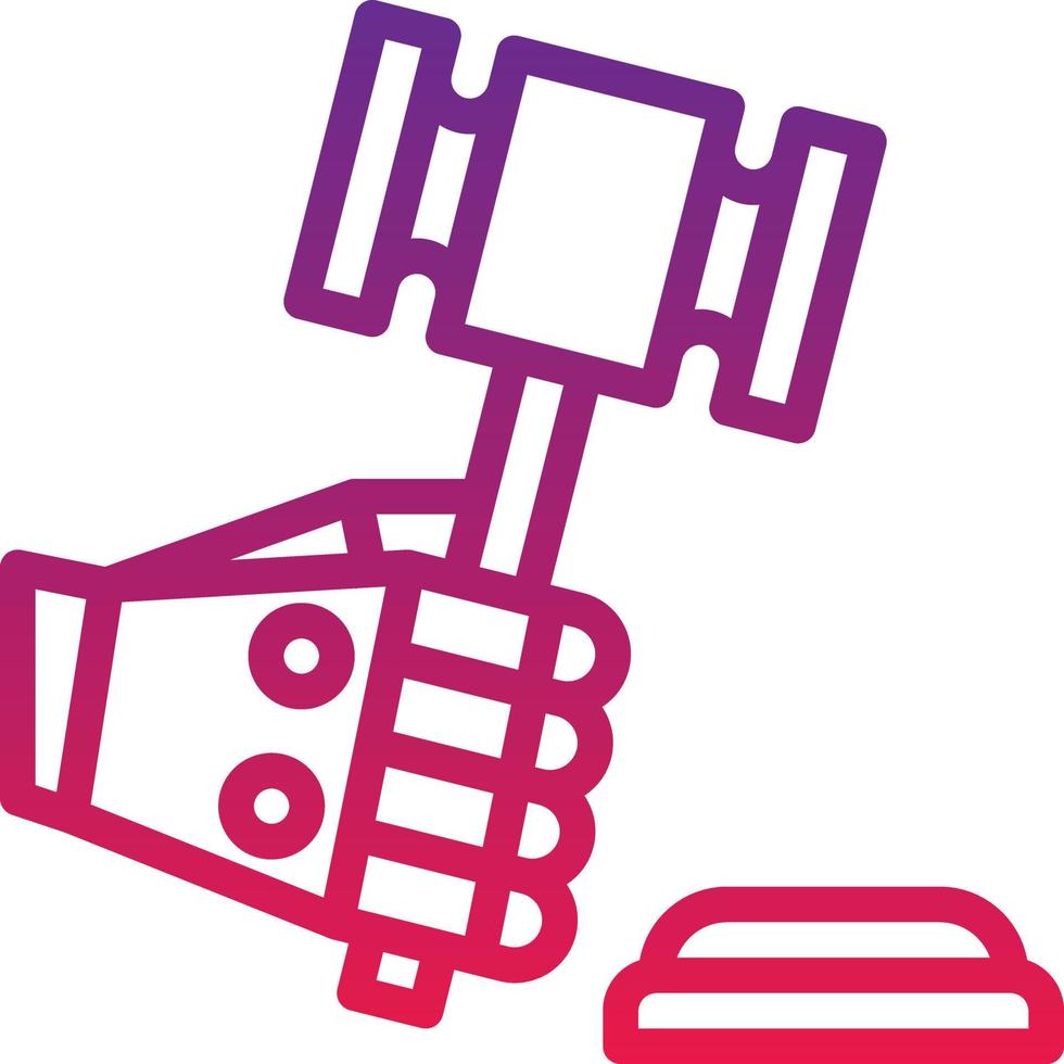 law auction ai artificial intelligence - gradient icon vector
