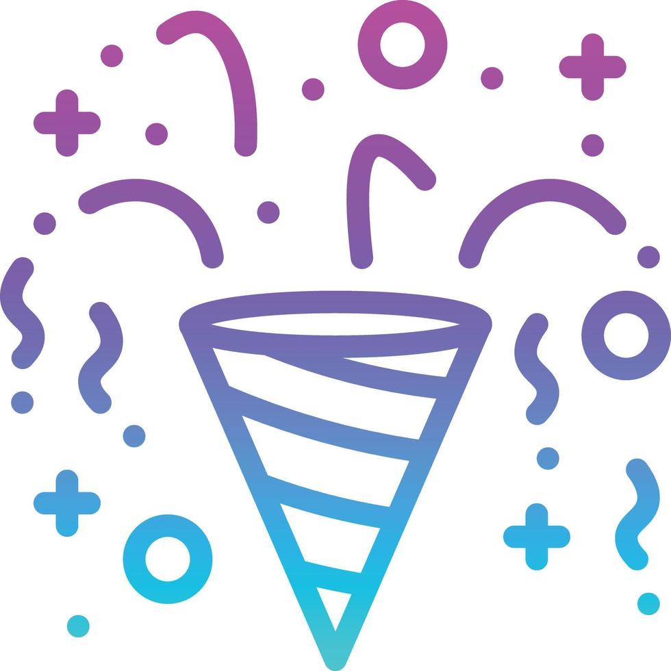 party popper celebration confetti entertainment - gradient icon vector