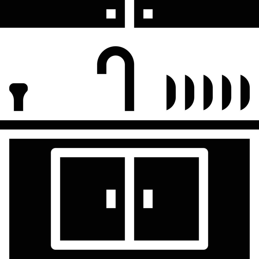 sink wash cleaning water kitchen - solid icon vector