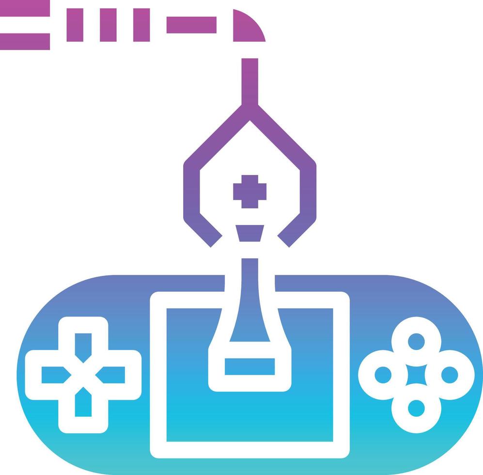 game console ai artificial intelligence - solid gradient icon vector