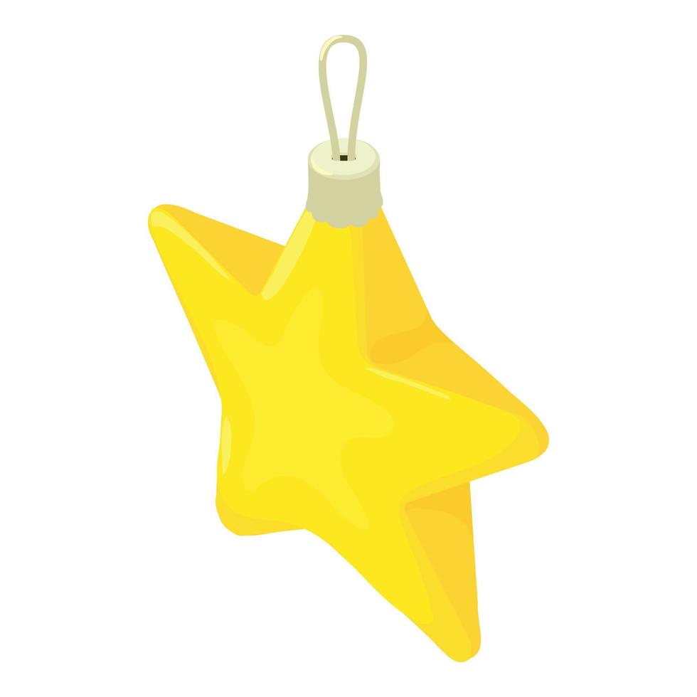 icono de juguetes de árbol de navidad estrella, estilo isométrico vector
