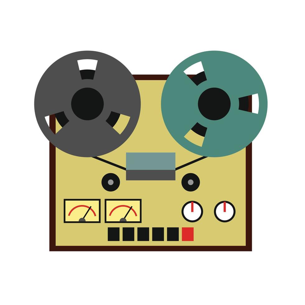 Reel tape recorder flat icon vector