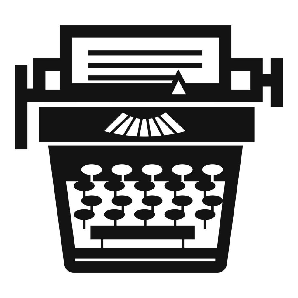 icono de máquina de escribir antigua, estilo simple vector