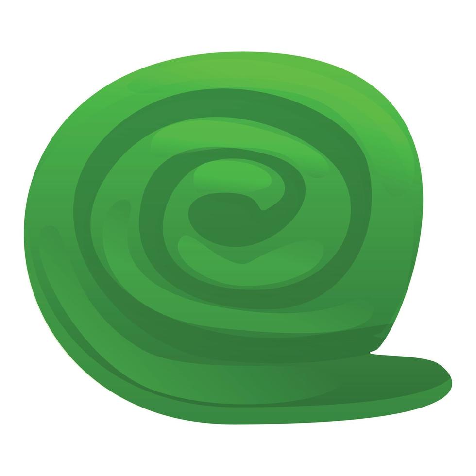 icono de manta verde, estilo de dibujos animados vector