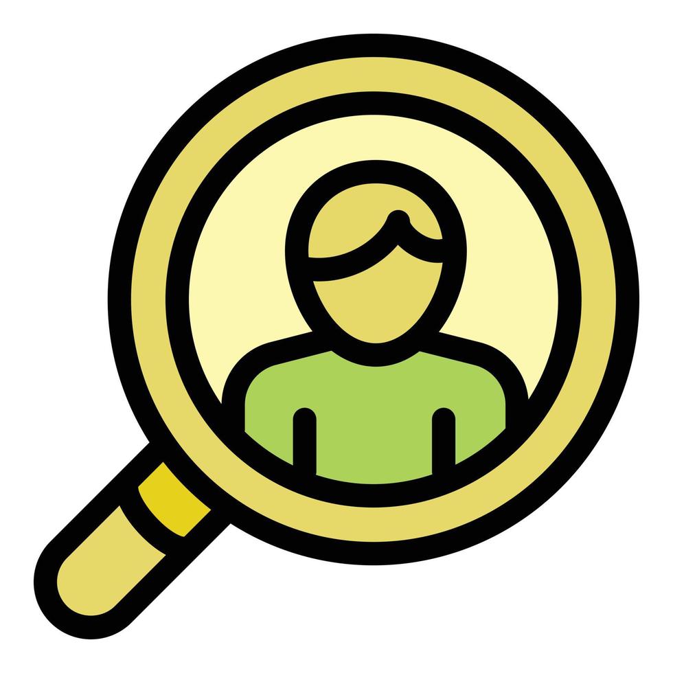 Search person icon outline vector. Recruit job vector