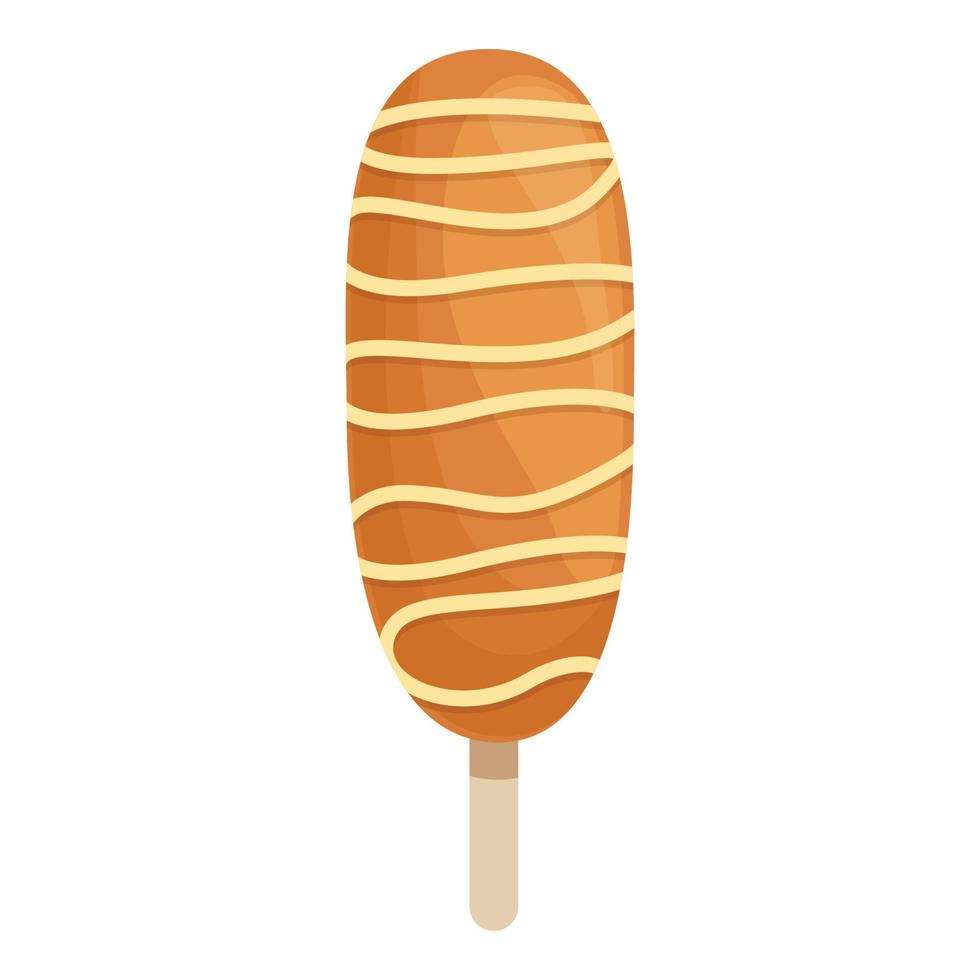 Cheese corn dog icon cartoon vector. Hot food vector