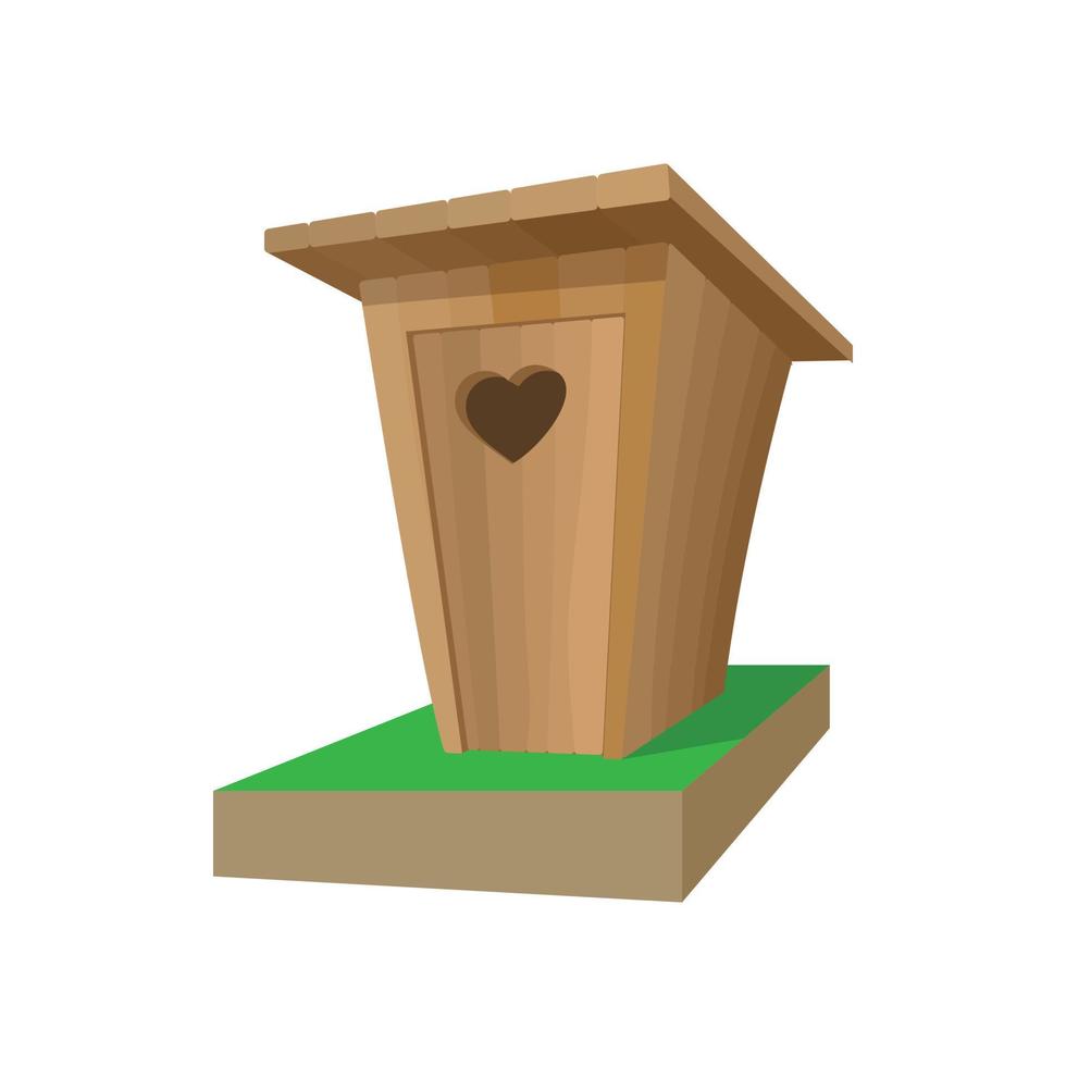 Wooden toilet cartoon icon vector