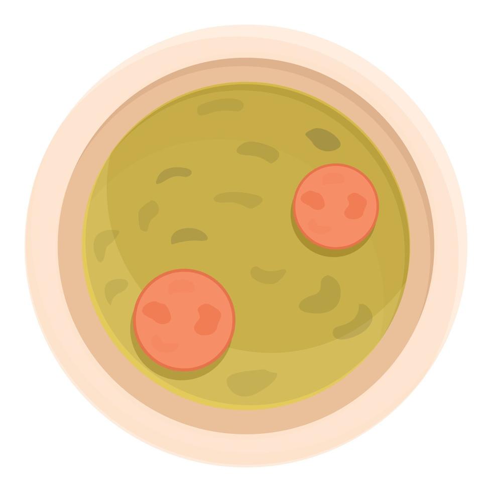 Green soup icon cartoon vector. Food meal vector
