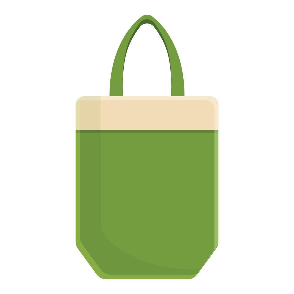 Shopping eco bag icon, cartoon style vector