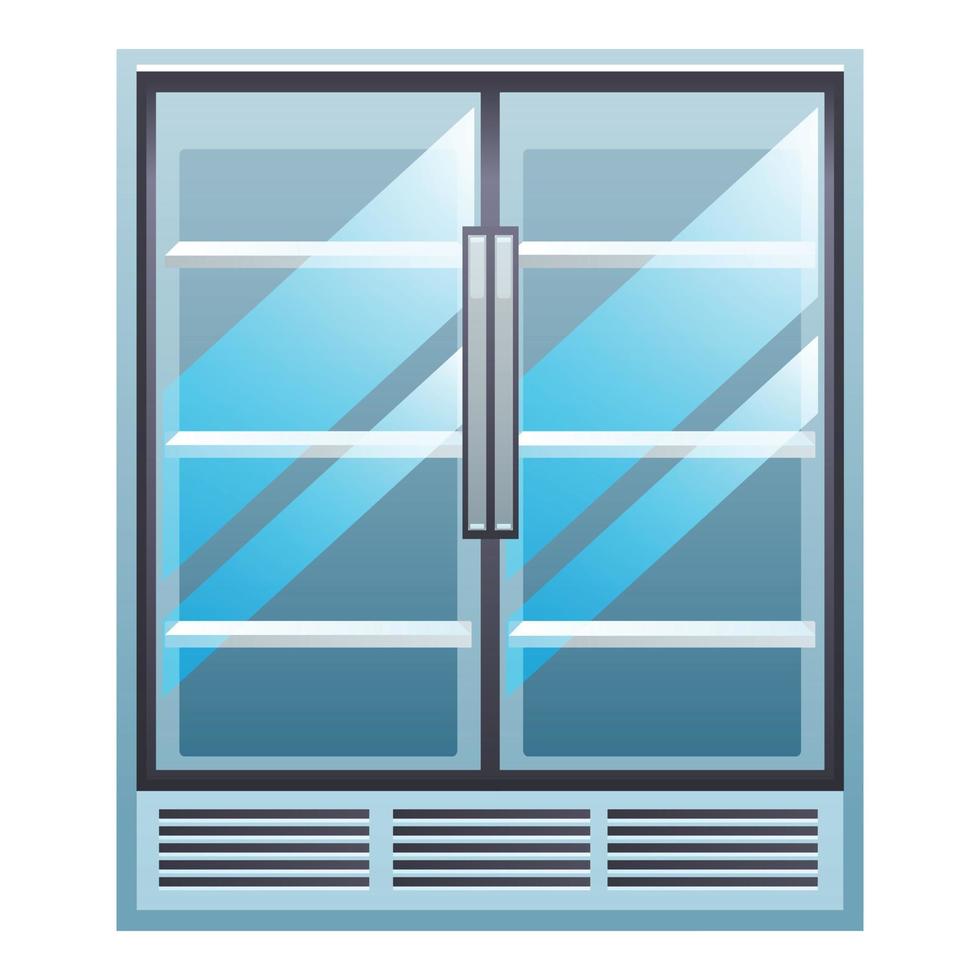 Drinks fridge icon, cartoon style vector