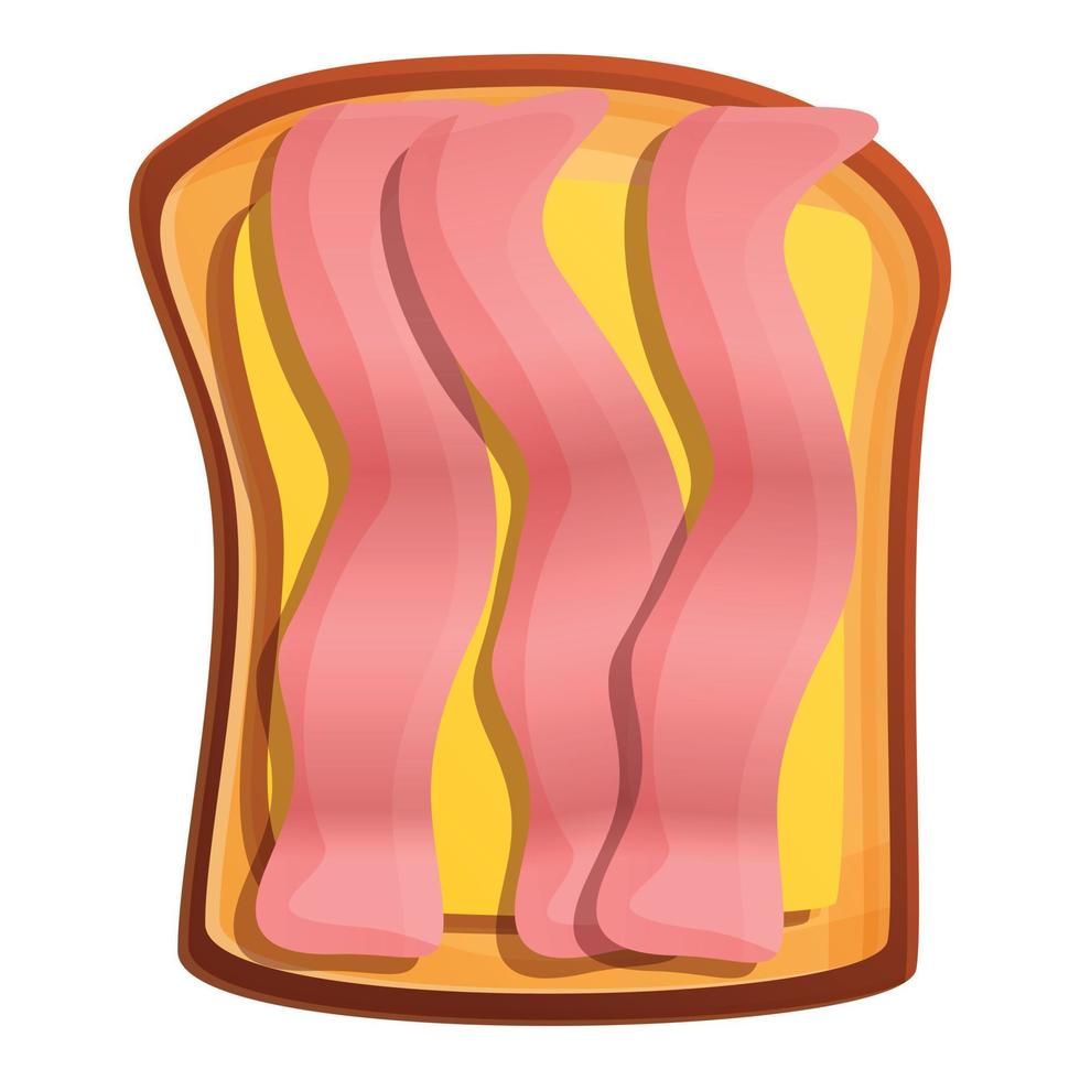 Morning toast icon, cartoon style vector