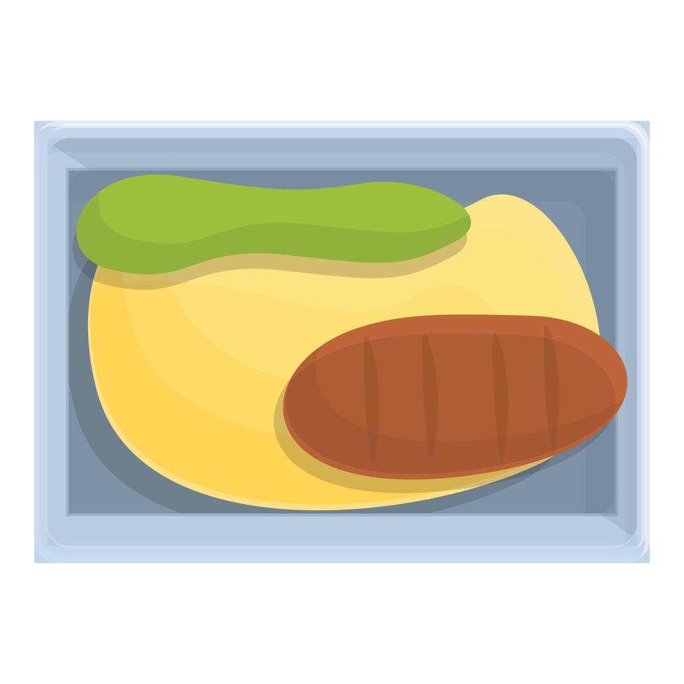 Home food airline icon, cartoon style vector