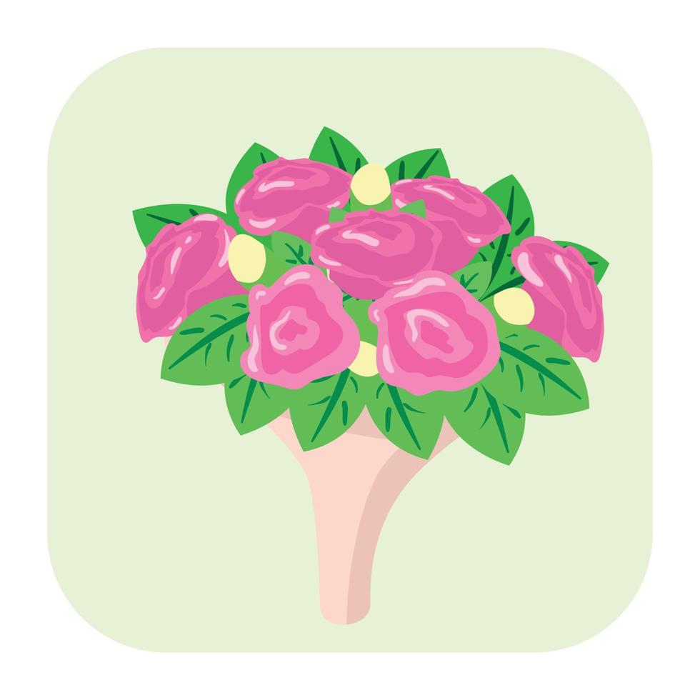 ramo de flores icono de dibujos animados vector