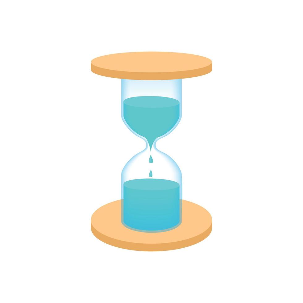 Hourglass with dripping water icon, cartoon style vector