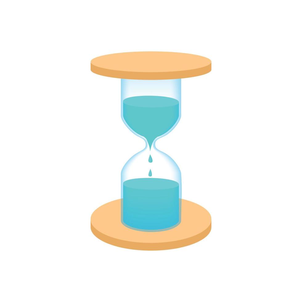 Hourglass with dripping water icon, cartoon style vector