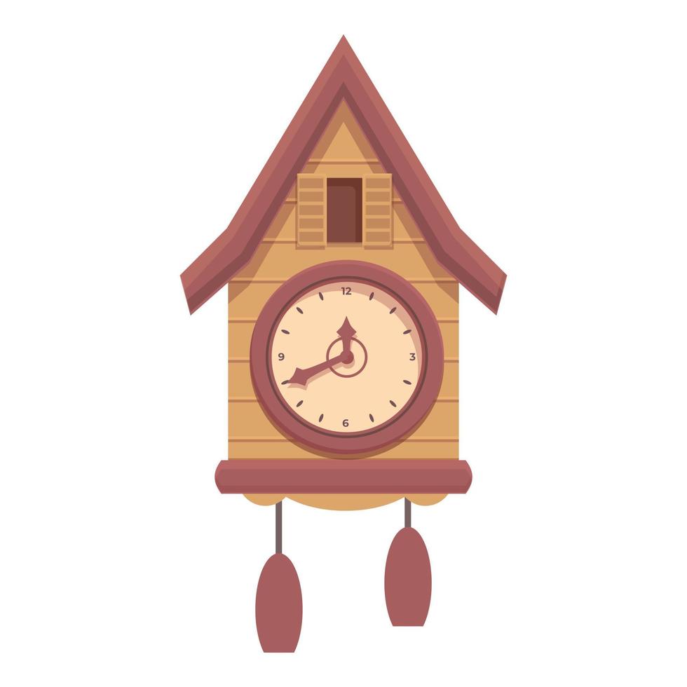 vector de dibujos animados de icono de reloj de cuco moderno. viejo reloj