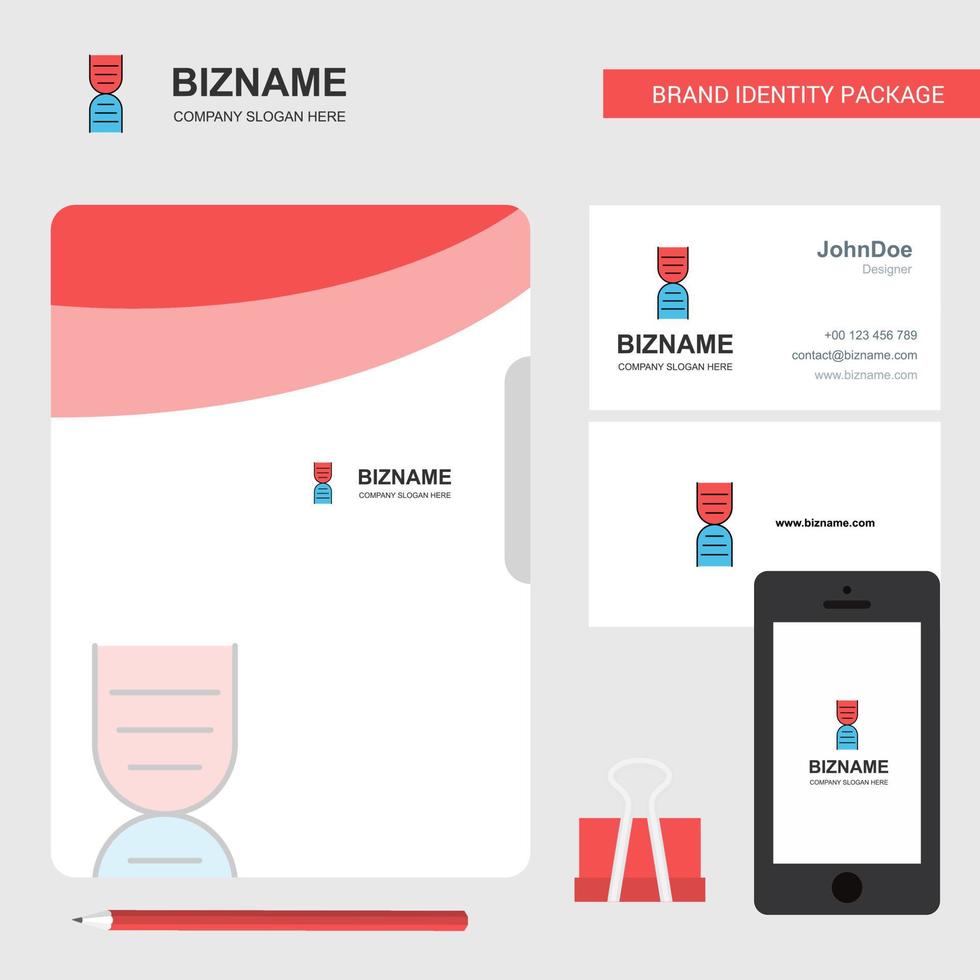 DNA Business Logo File Cover Visiting Card and Mobile App Design Vector Illustration