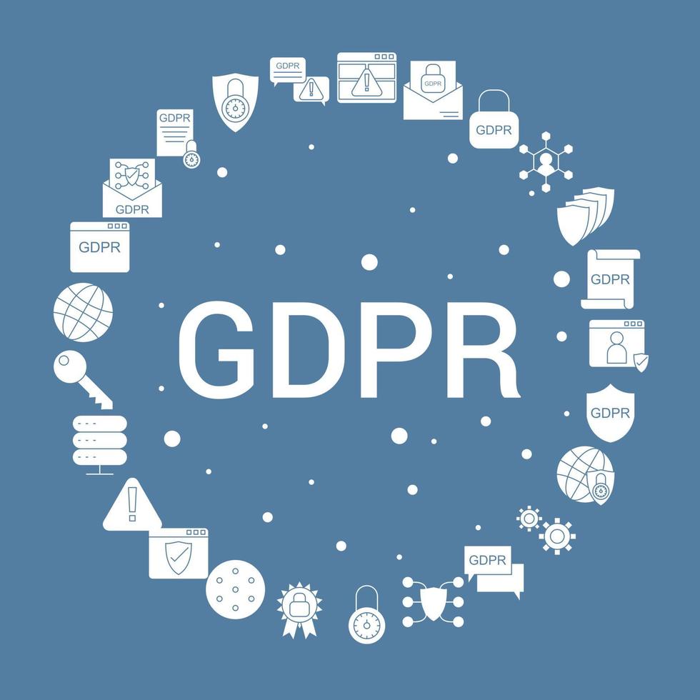 GDPR Icon Set Infographic Vector Template