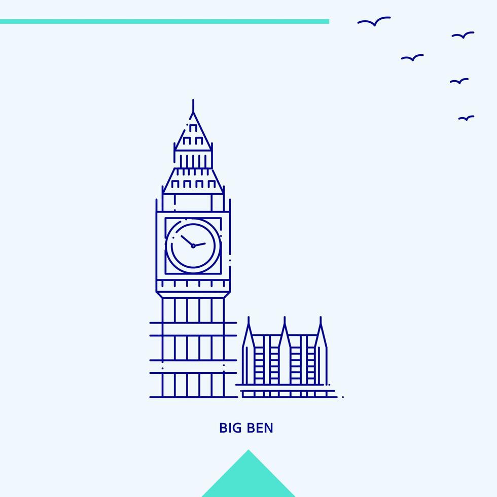 big ben horizonte ilustración vectorial vector