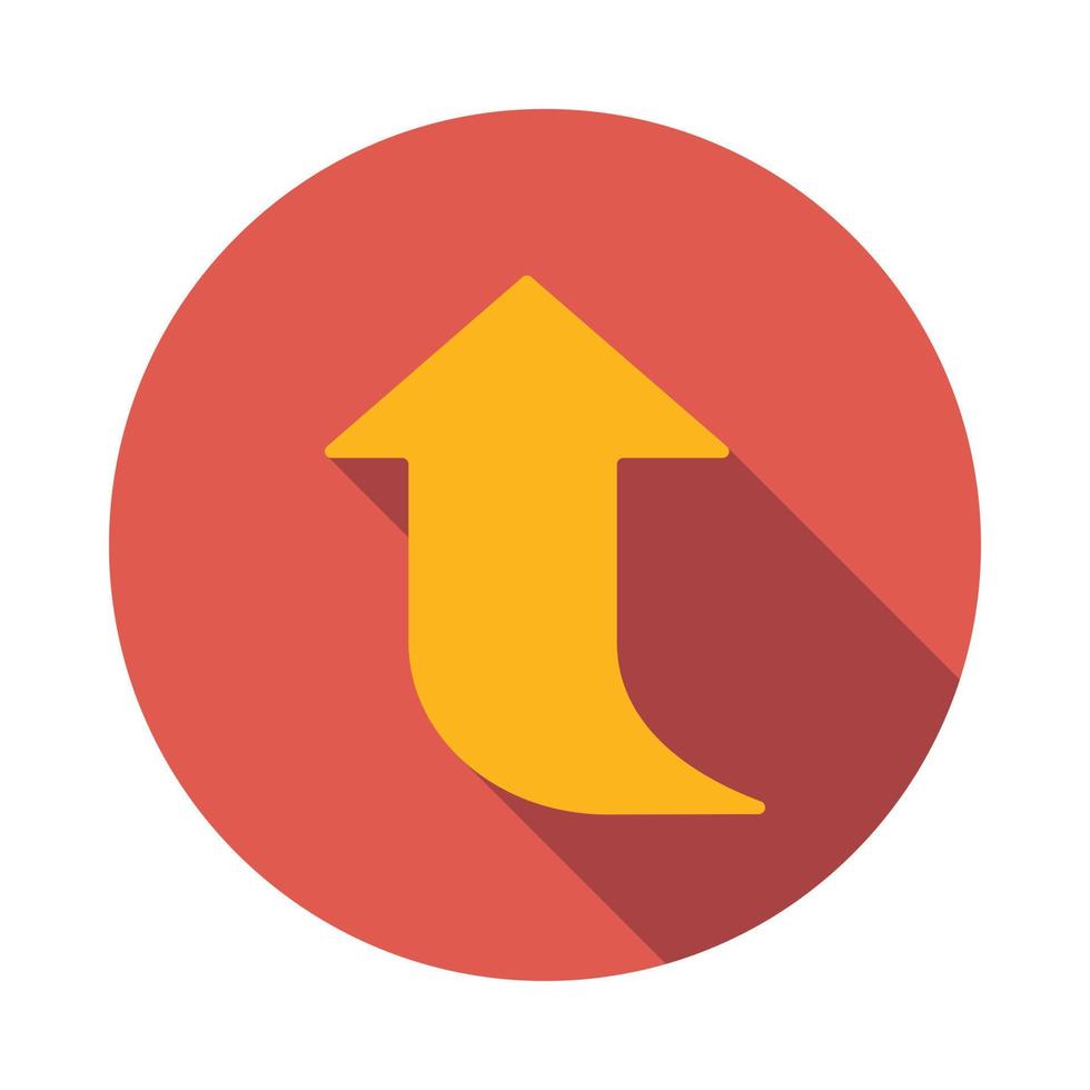 Yellow arrow icon, flat style vector